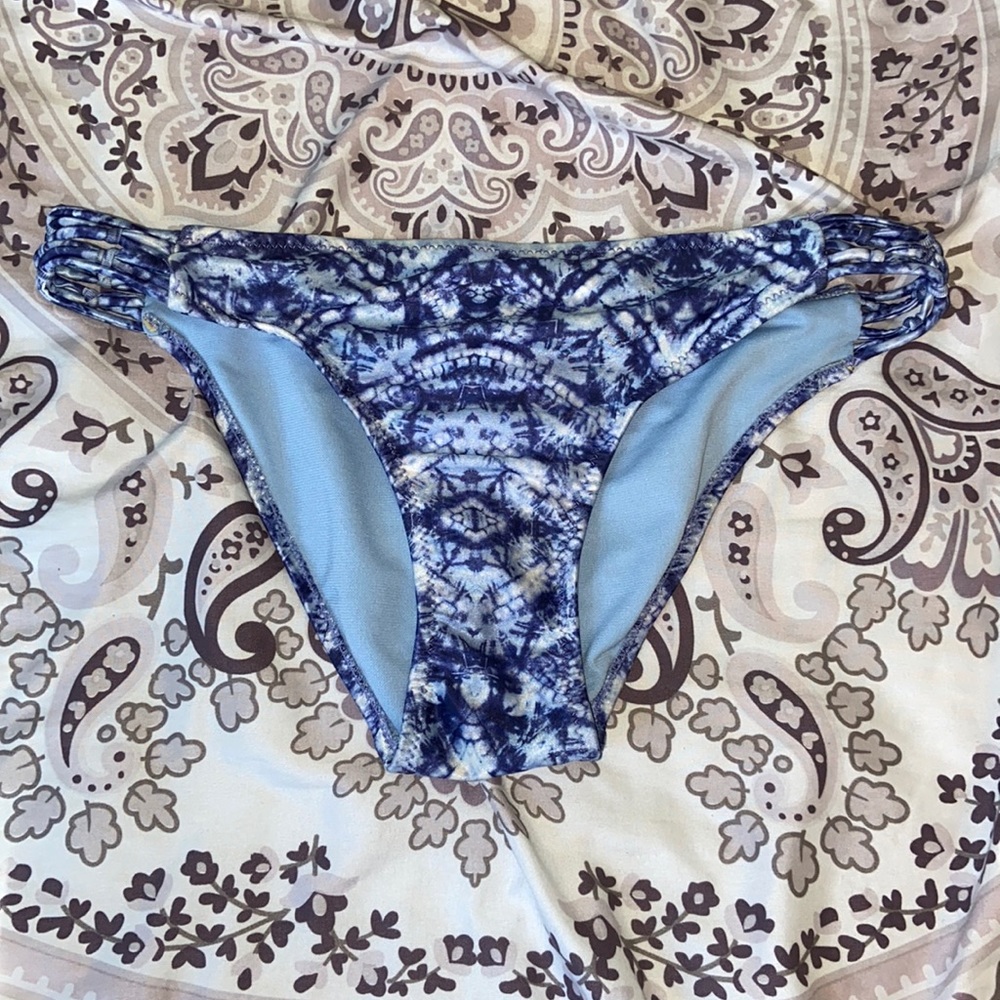 Blue tie dye bikini bottoms